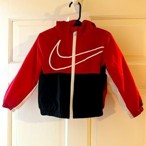 Nike Red Toddler size 2T zip up windbreaker with fleece lining